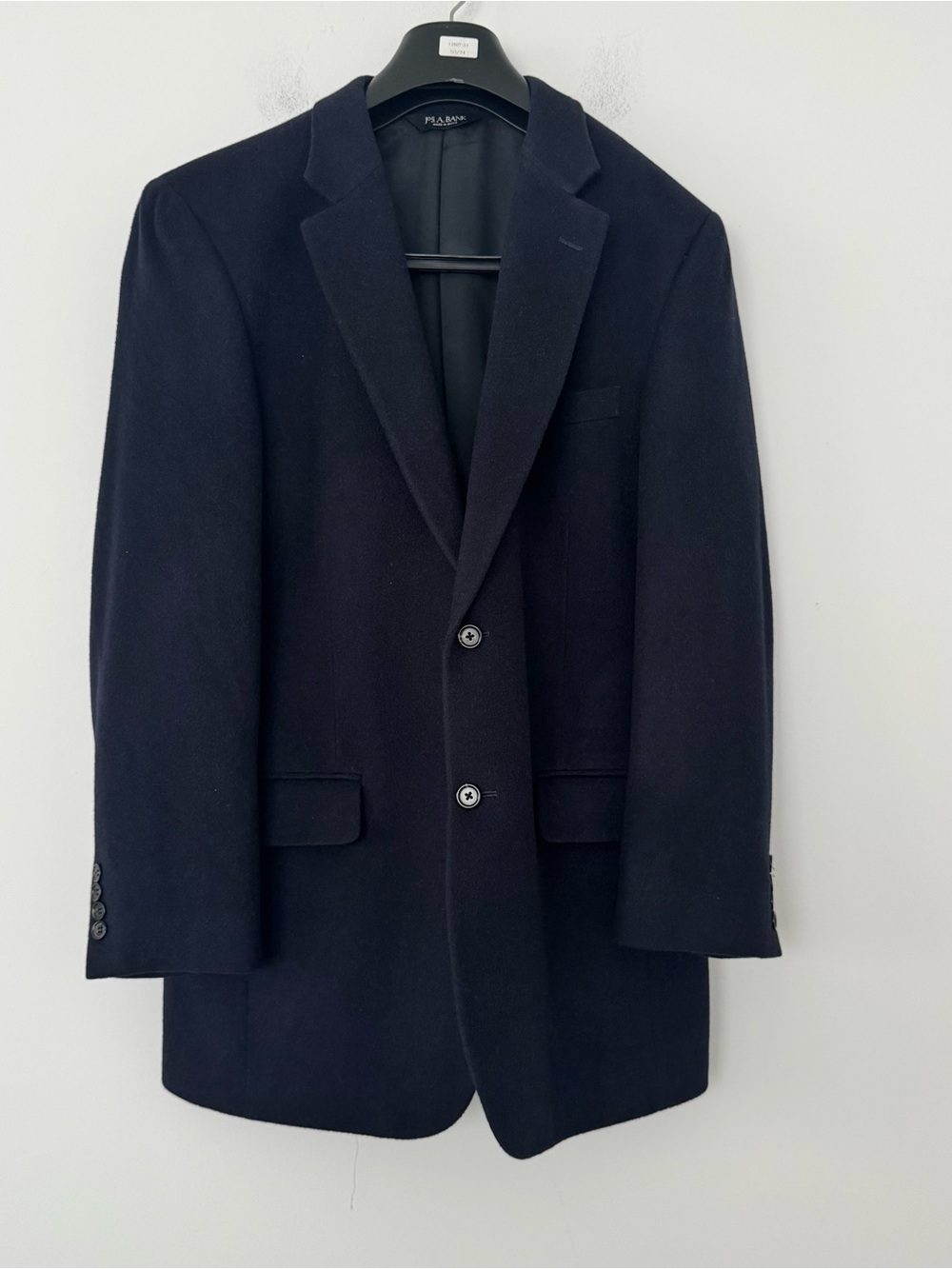 Jos A Bank Blazer Jacket Mens 41L 100% Camelhair Navy Blue 2 Button Sport Coat